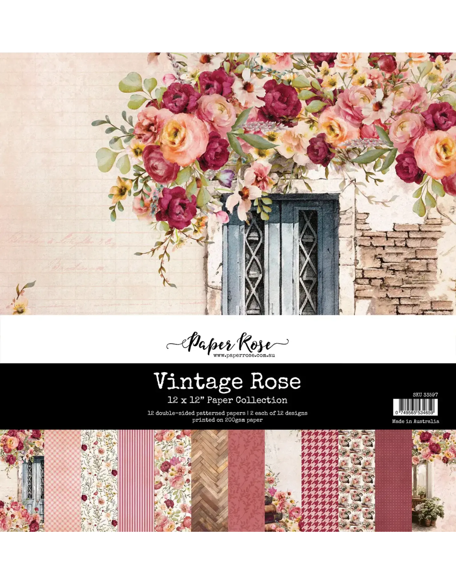 PAPER ROSE PAPER ROSE VINTAGE ROSE 12x12 PAPER COLLECTION