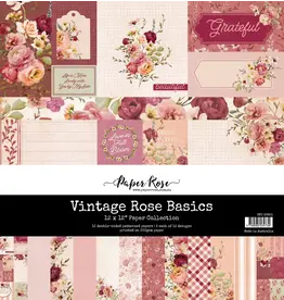 PAPER ROSE PAPER ROSE VINTAGE ROSE BASICS 12x12 PAPER COLLECTION