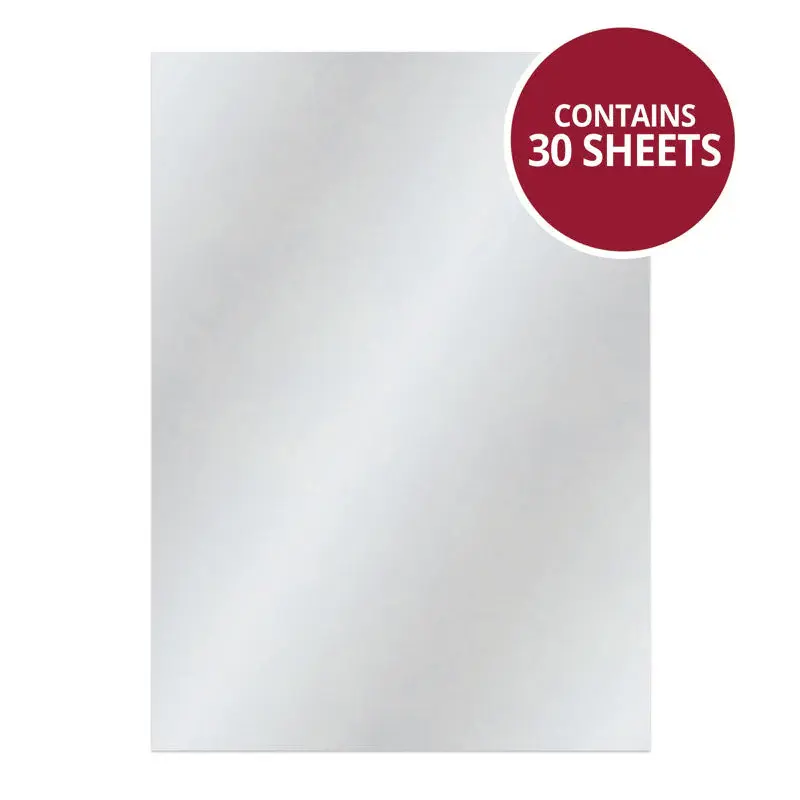 HUNKYDORY CRAFTS LTD. HUNKYDORY ADORABLE SCORABLE SILVER SHIMMER A4 CARDSTOCK 30 SHEETS