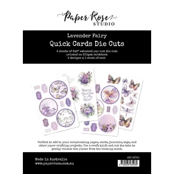 PAPER ROSE PAPER ROSE STUDIO LAVENDER FAIRY QUICK CARDS 6x8 DIE CUTS