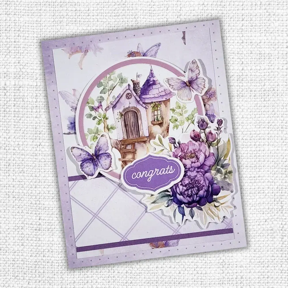 PAPER ROSE PAPER ROSE STUDIO LAVENDER FAIRY QUICK CARDS 6x8 DIE CUTS