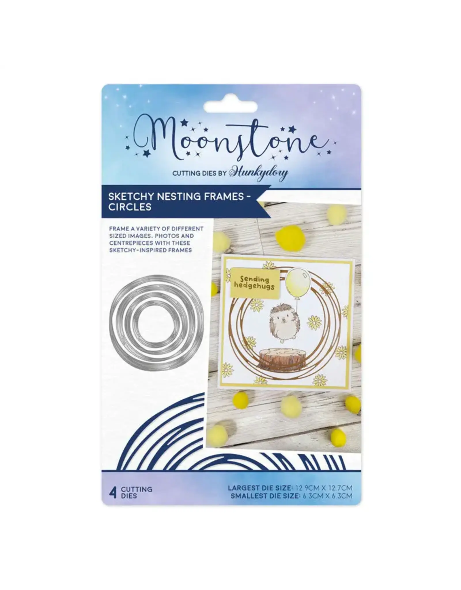 HUNKYDORY CRAFTS LTD. HUNKYDORY MOONSTONE SKETCHY NESTING FRAMES - CIRCLES DIE SET