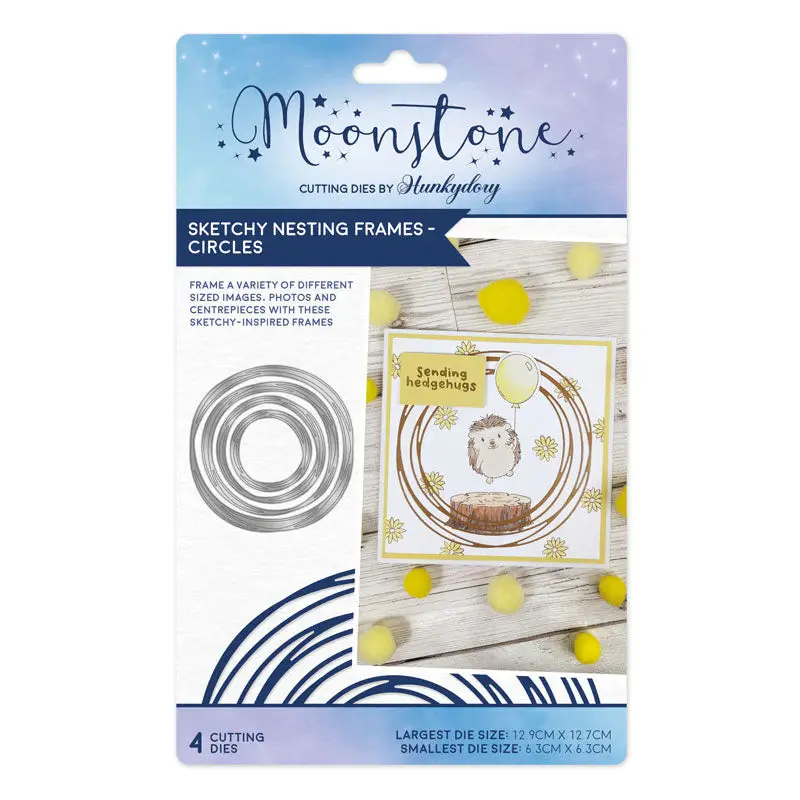 HUNKYDORY CRAFTS LTD. HUNKYDORY MOONSTONE SKETCHY NESTING FRAMES - CIRCLES DIE SET