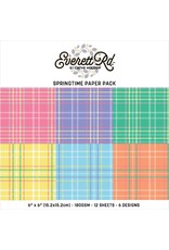 EVERETT EVERETT ROAD SPRINGTIME TARTANS PAPER PACK 6x6 12 SHEETS
