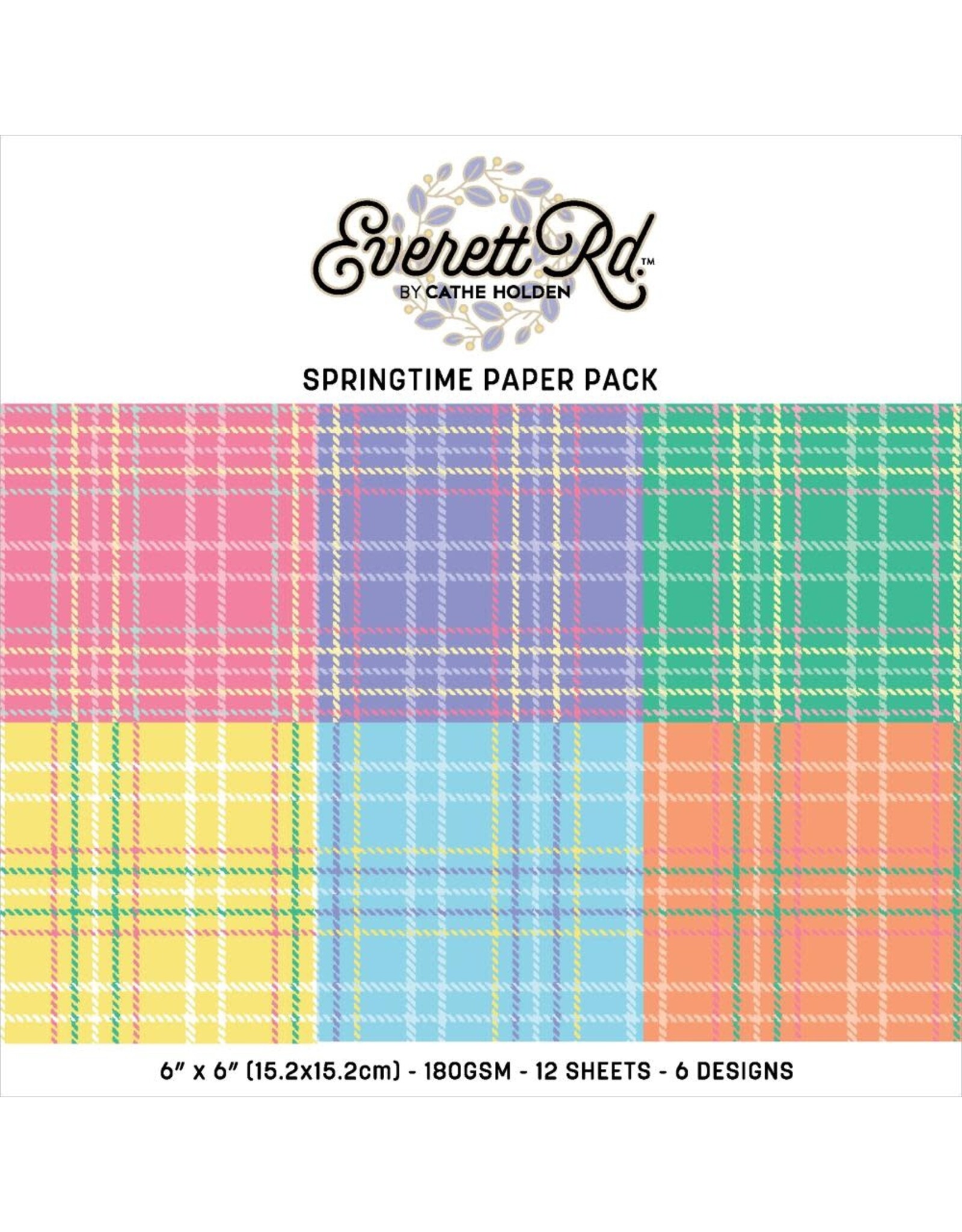 EVERETT EVERETT ROAD SPRINGTIME TARTANS PAPER PACK 6x6 12 SHEETS