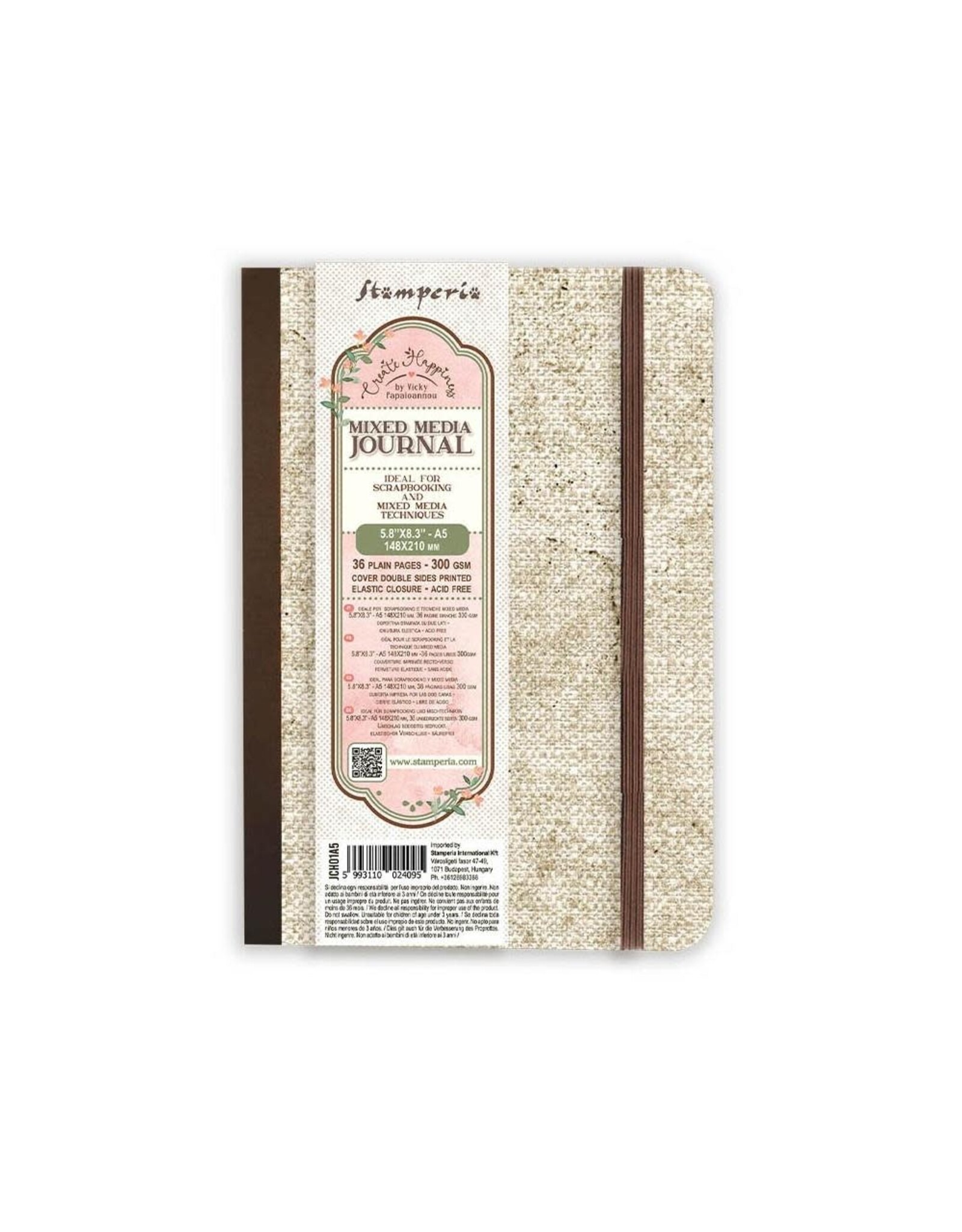 STAMPERIA STAMPERIA VICKY PAPAIOANNOU CREATE HAPPINESS A5 MIXED MEDIA JOURNAL