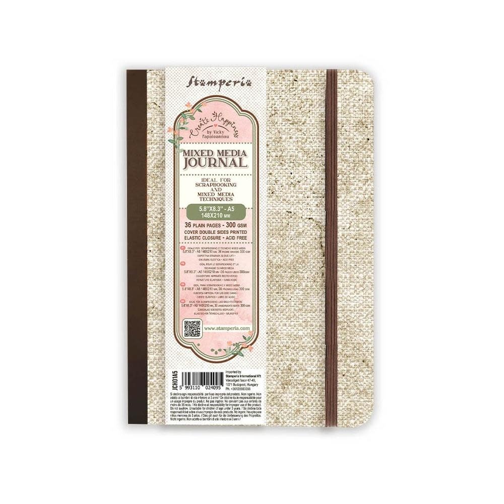 STAMPERIA STAMPERIA VICKY PAPAIOANNOU CREATE HAPPINESS A5 MIXED MEDIA JOURNAL