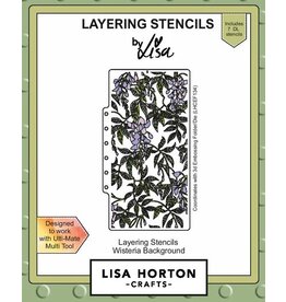 LISA HORTON CRAFTS LISA HORTON WISTERIA BACKGROUND LAYERING STENCIL SET 7/PK