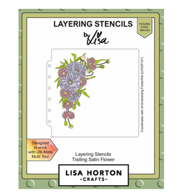 LISA HORTON CRAFTS LISA HORTON CRAFTS TRAILING SATIN FLOWER LAYERING STENCIL SET 9/PK