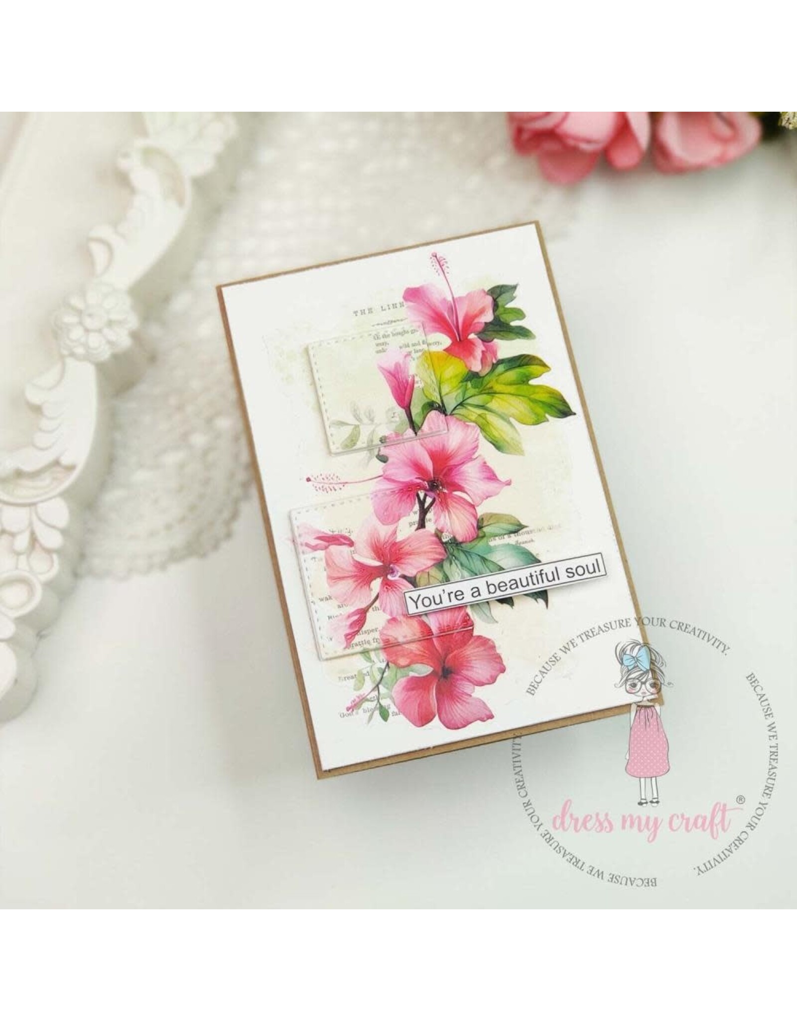 DRESS MY CRAFT DRESS MY CRAFT TROPICAL BEAUTY 4x6 MINI TRANSFER ME SHEET
