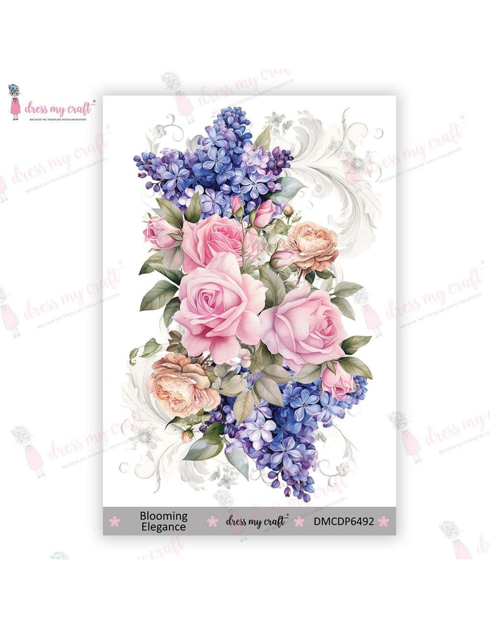 DRESS MY CRAFT DRESS MY CRAFT BLOOMING ELEGANCE 4x6 MINI TRANSFER ME SHEET