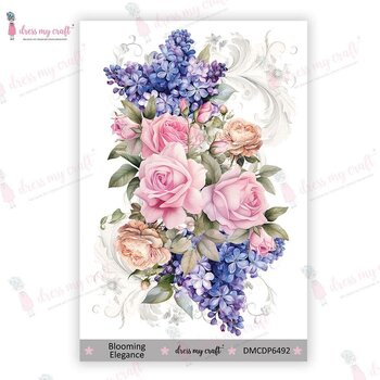 DRESS MY CRAFT DRESS MY CRAFT BLOOMING ELEGANCE 4x6 MINI TRANSFER ME SHEET