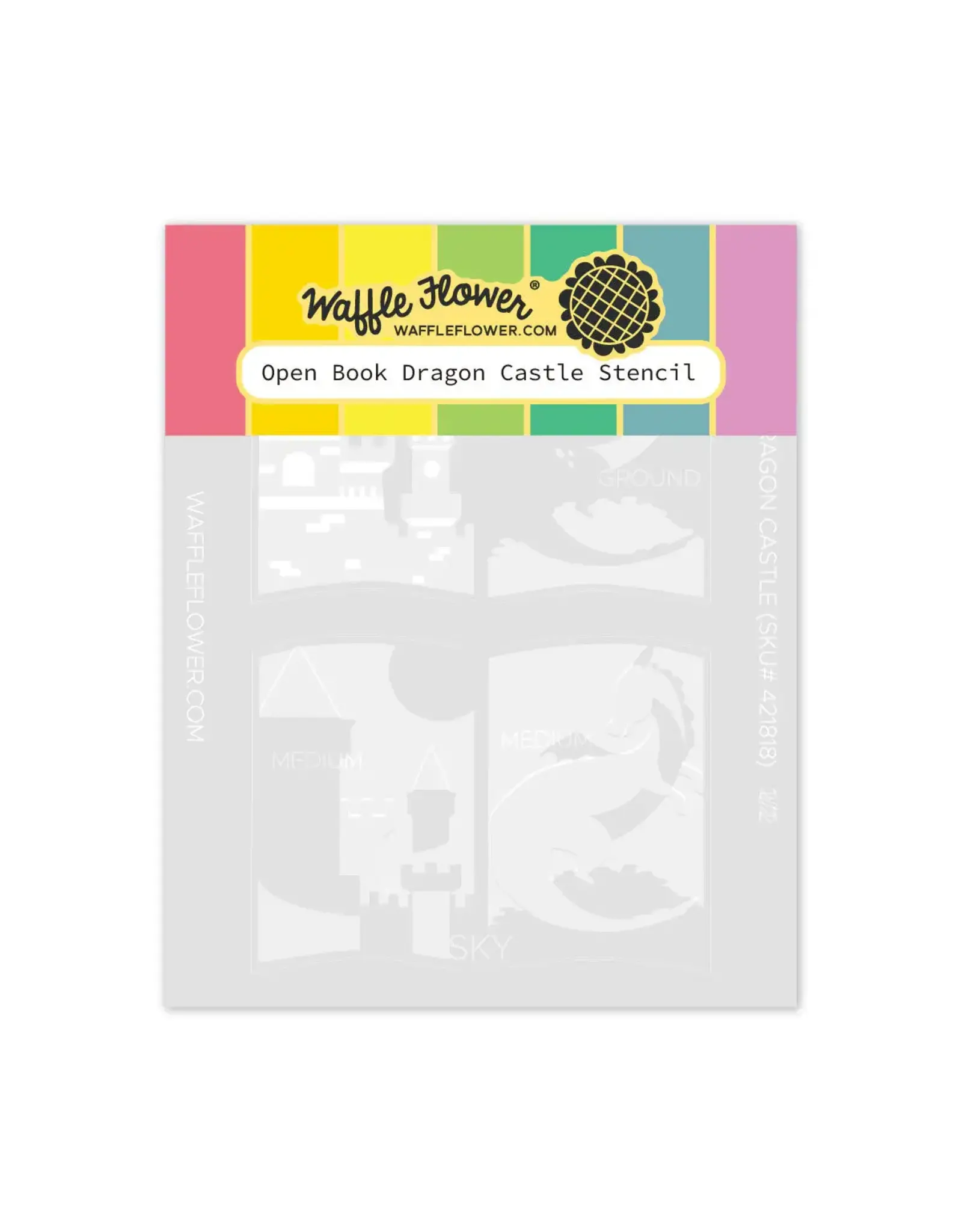 WAFFLE FLOWER WAFFLE FLOWER OPEN BOOK DRAGON CASTLE STENCIL SET