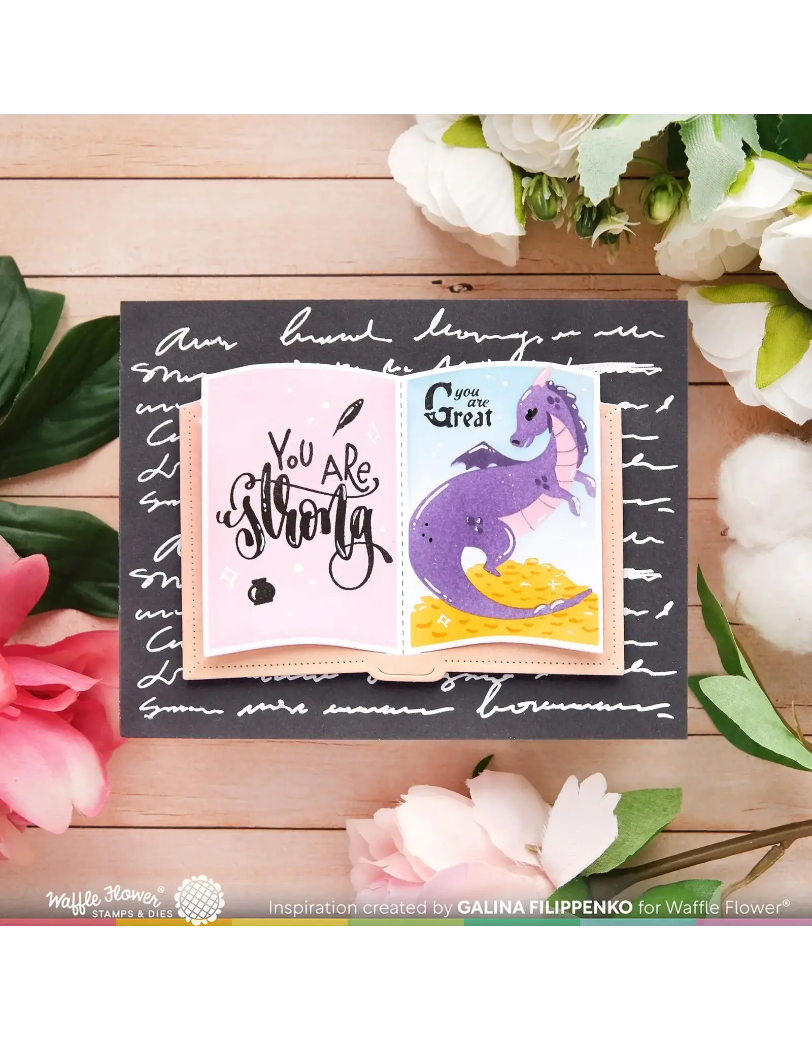 WAFFLE FLOWER WAFFLE FLOWER OPEN BOOK DRAGON CASTLE STENCIL SET