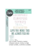 SIZZIX SIZZIX 49 AND MARKET FINE LINE ALPHA 01 FRAMELITS DIE AND CLEAR STAMP SET
