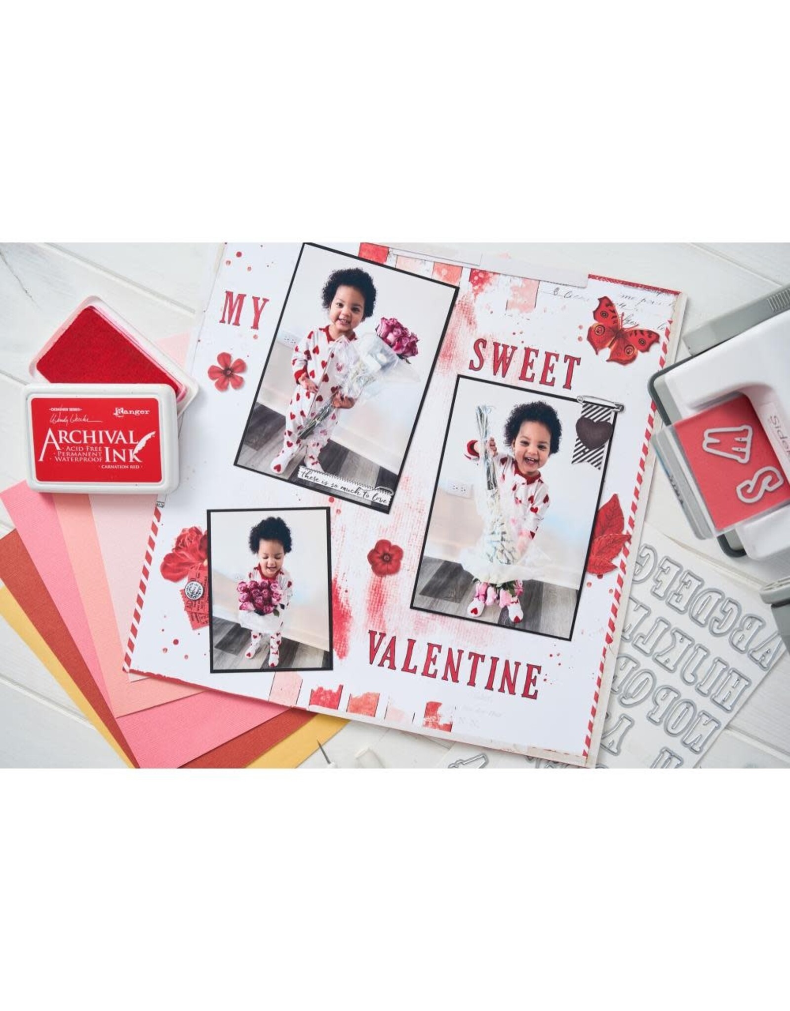 SIZZIX SIZZIX 49 AND MARKET FINE LINE ALPHA 01 FRAMELITS DIE AND CLEAR STAMP SET