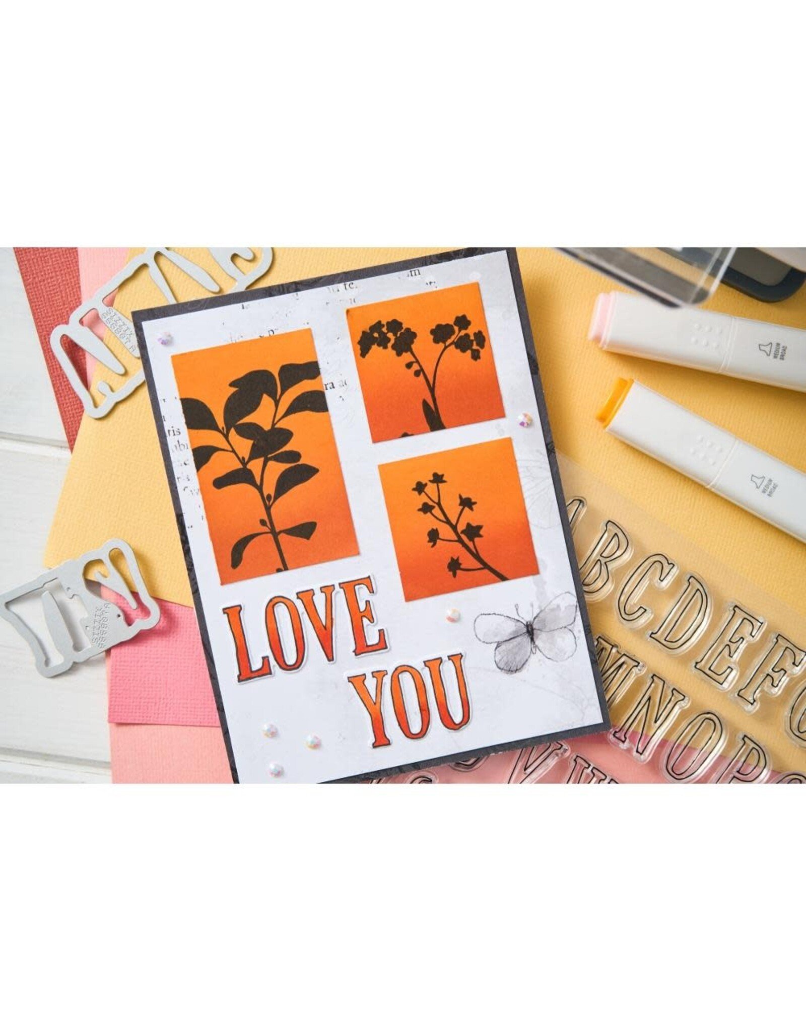 SIZZIX SIZZIX 49 AND MARKET FINE STEMS 01 CLEAR STAMP SET