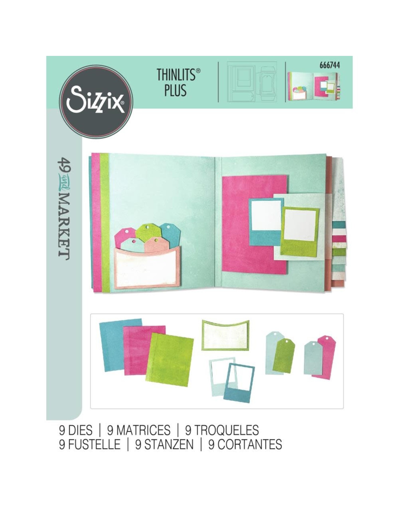 SIZZIX SIZZIX 49 AND MARKET JOURNAL ESSENTIAL PAGES THINLITS DIE SET