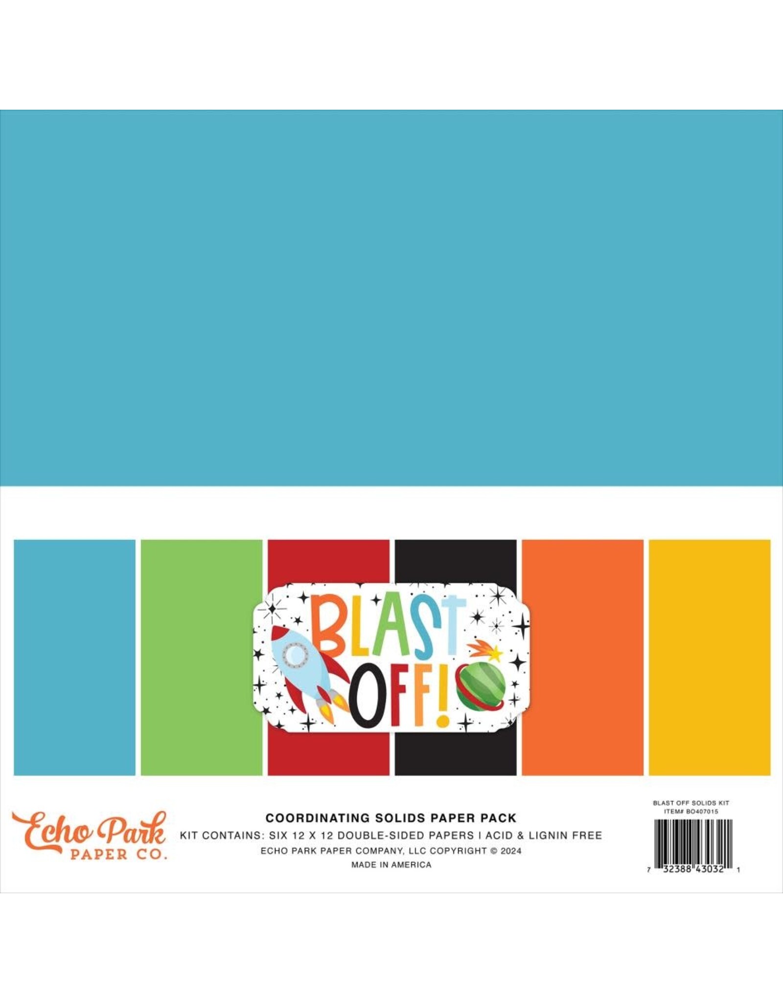 ECHO PARK PAPER ECHO PARK BLAST OFF 12x12 SOLIDS PAPER PACK