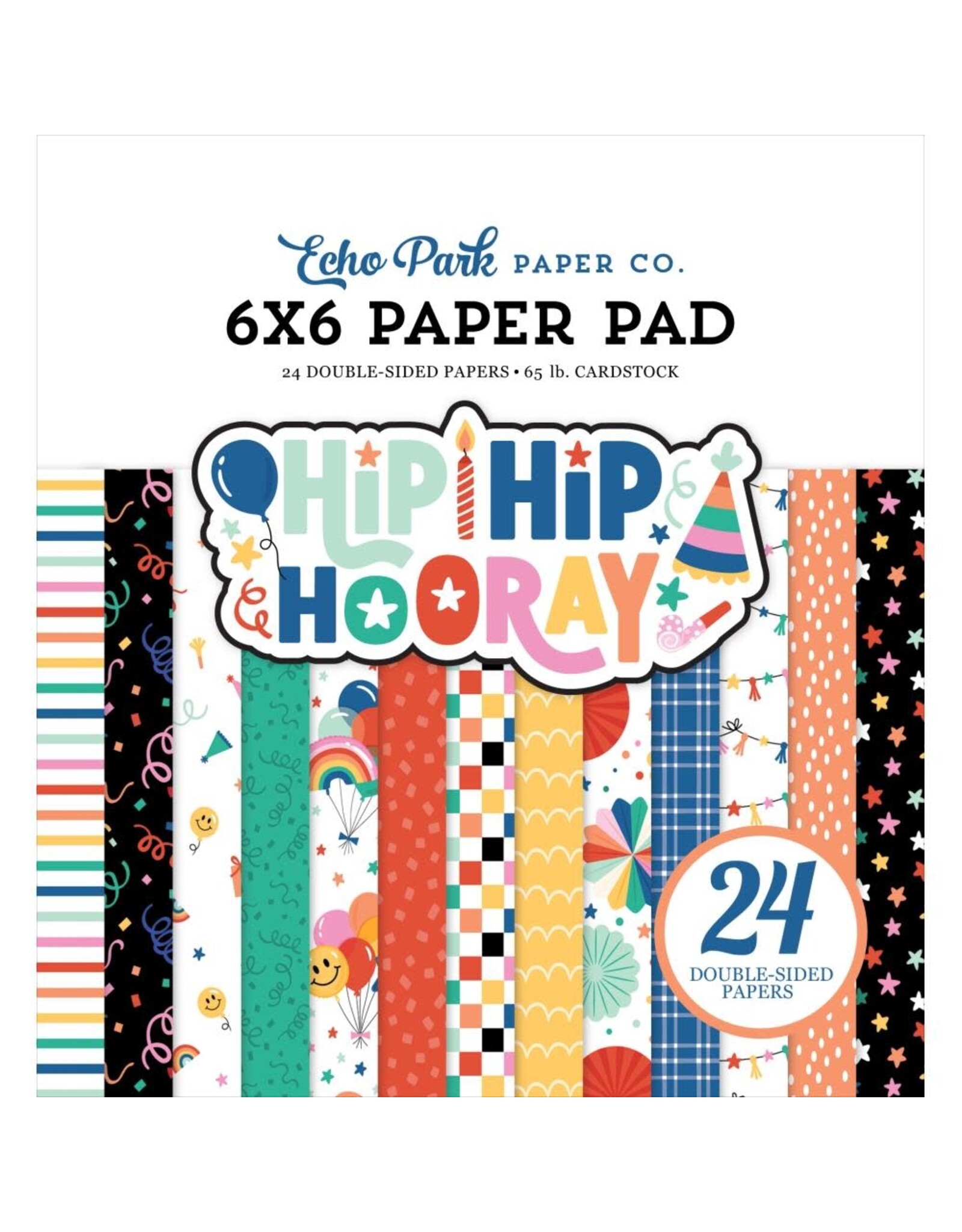 ECHO PARK PAPER ECHO PARK HIP HIP HOORAY 6x6 PAPER PAD 24 SHEETS