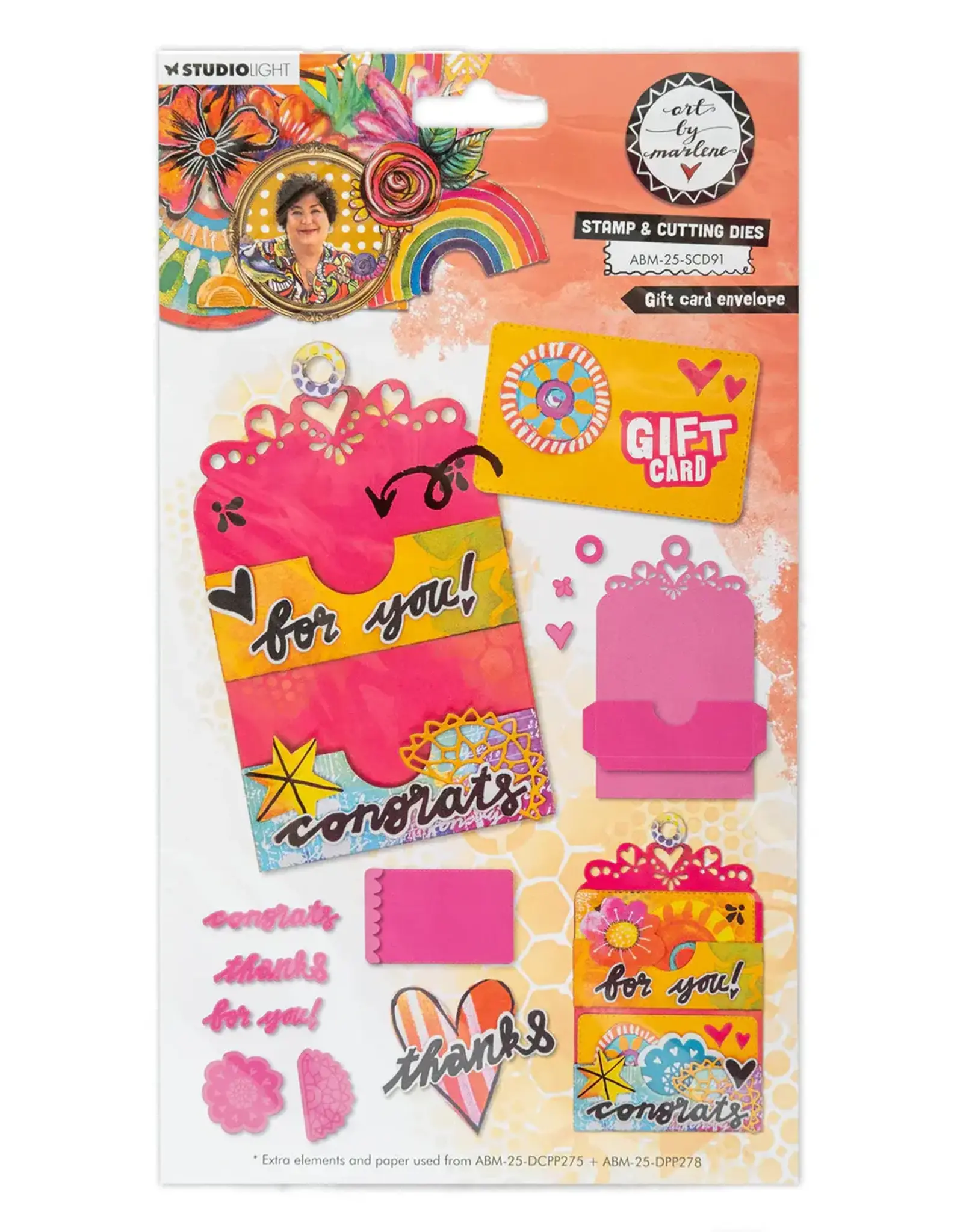 STUDIOLIGHT STUDIOLIGHT ART BY MARLENE GIFT CARD ENVELOPE STAMP AND CUTTING DIE SET