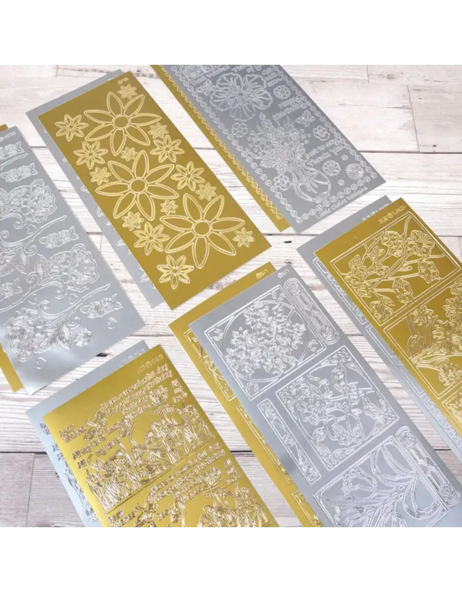 HUNKYDORY CRAFTS LTD. HUNKYDORY SET 5 FLORAL OUTLINES PEEL OFFS