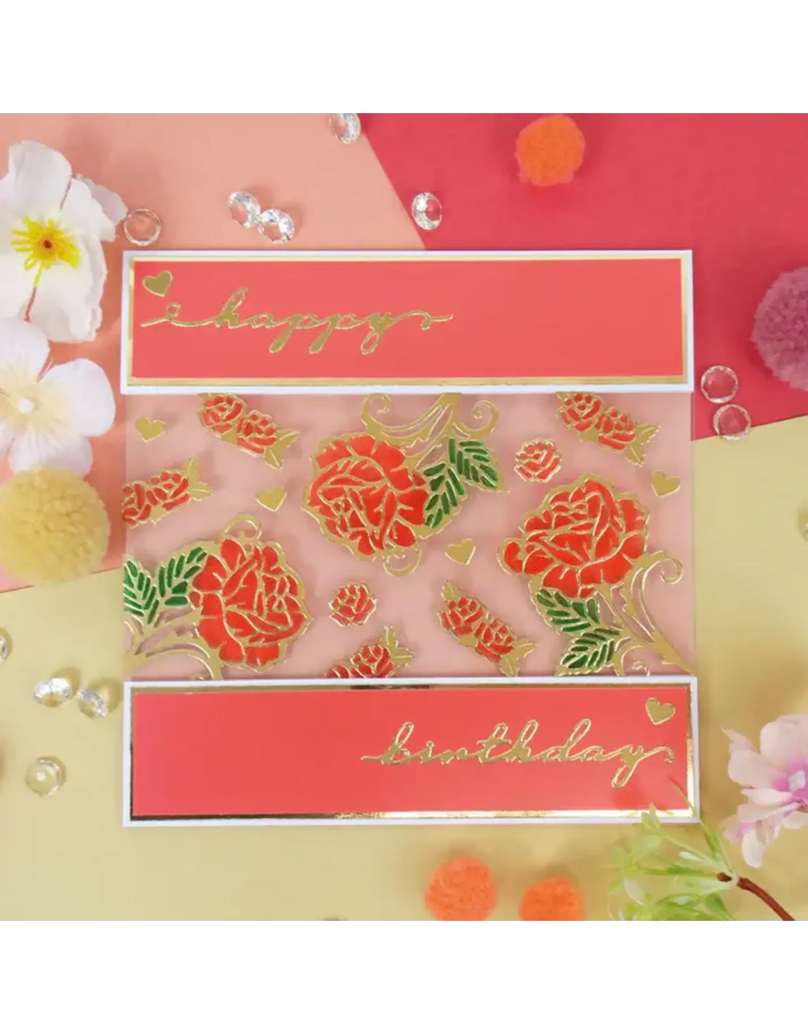 HUNKYDORY CRAFTS LTD. HUNKYDORY SET 5 FLORAL OUTLINES PEEL OFFS