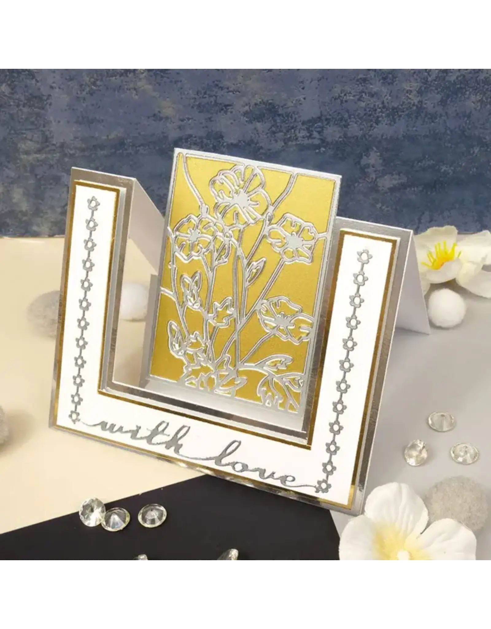 HUNKYDORY CRAFTS LTD. HUNKYDORY SET 5 FLORAL OUTLINES PEEL OFFS