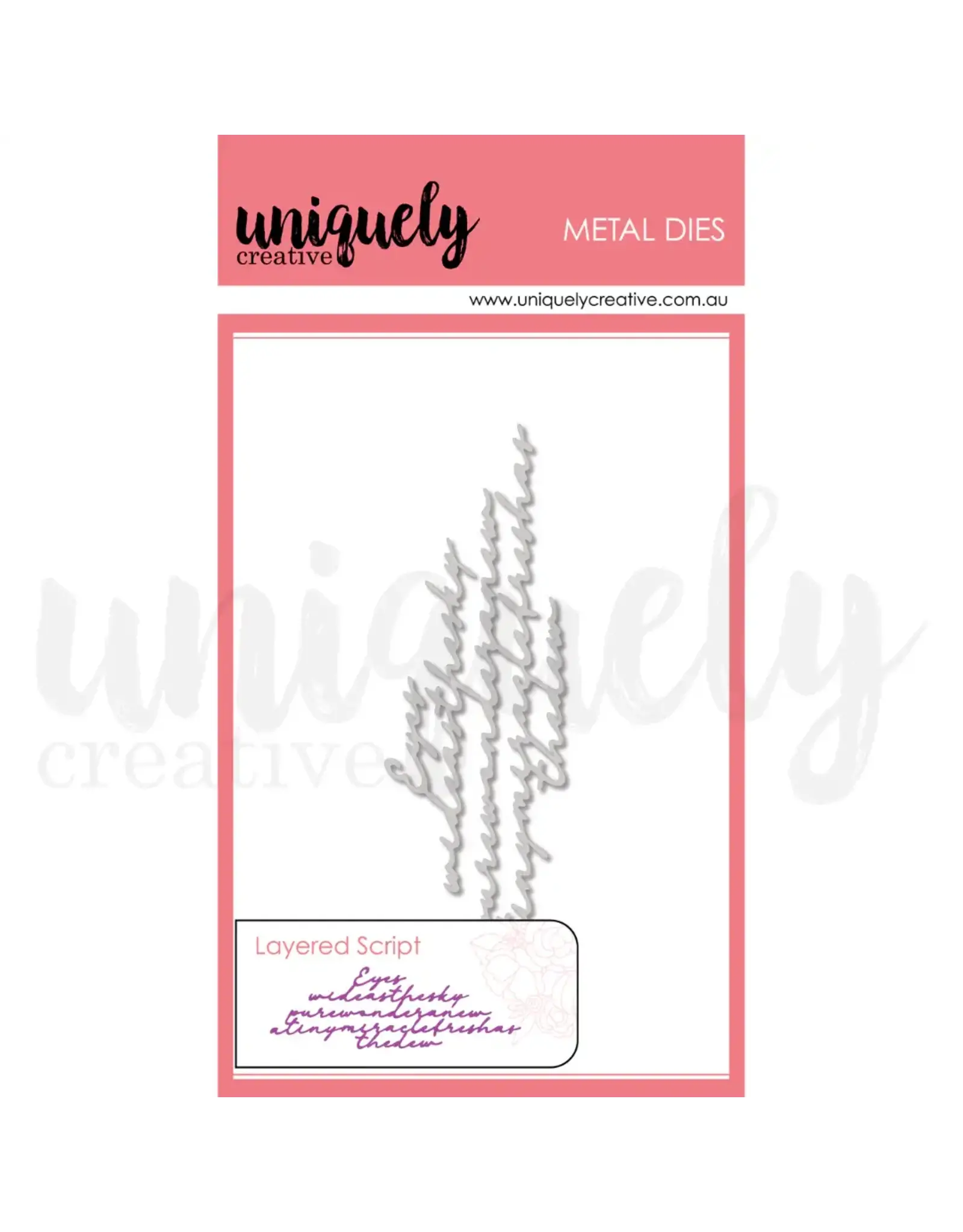 UNIQUELY CREATIVE UNIQUELY CREATIVE LAYERED SCRIPT DIE