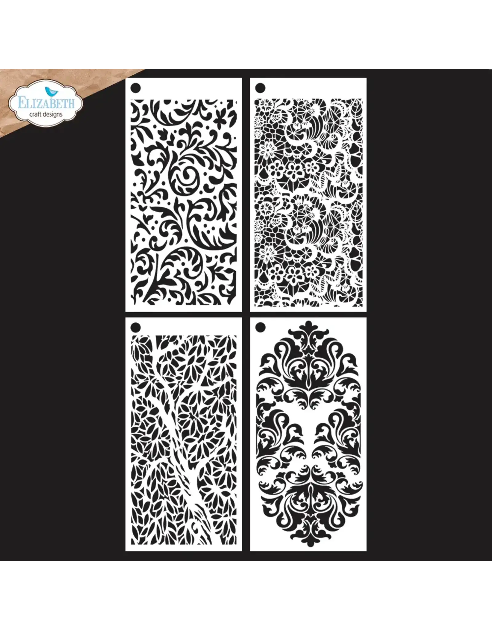 ELIZABETH CRAFT DESIGNS ELIZABETH CRAFT DESIGNS ART JOURNAL SPECIALS BY DEVID JOURNAL STENCILS 6 STENCIL SET 4/PK