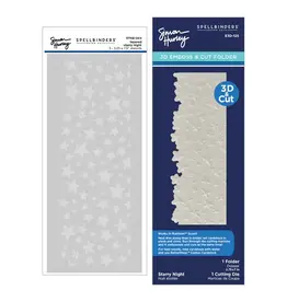 SPELLBINDERS SPELLBINDERS SIMON'S SPACE ADVENTURE COLLECTION STARRY NIGHT 3D EMBOSS & CUT EMBOSSING FOLDER & DIE SET & STENCIL