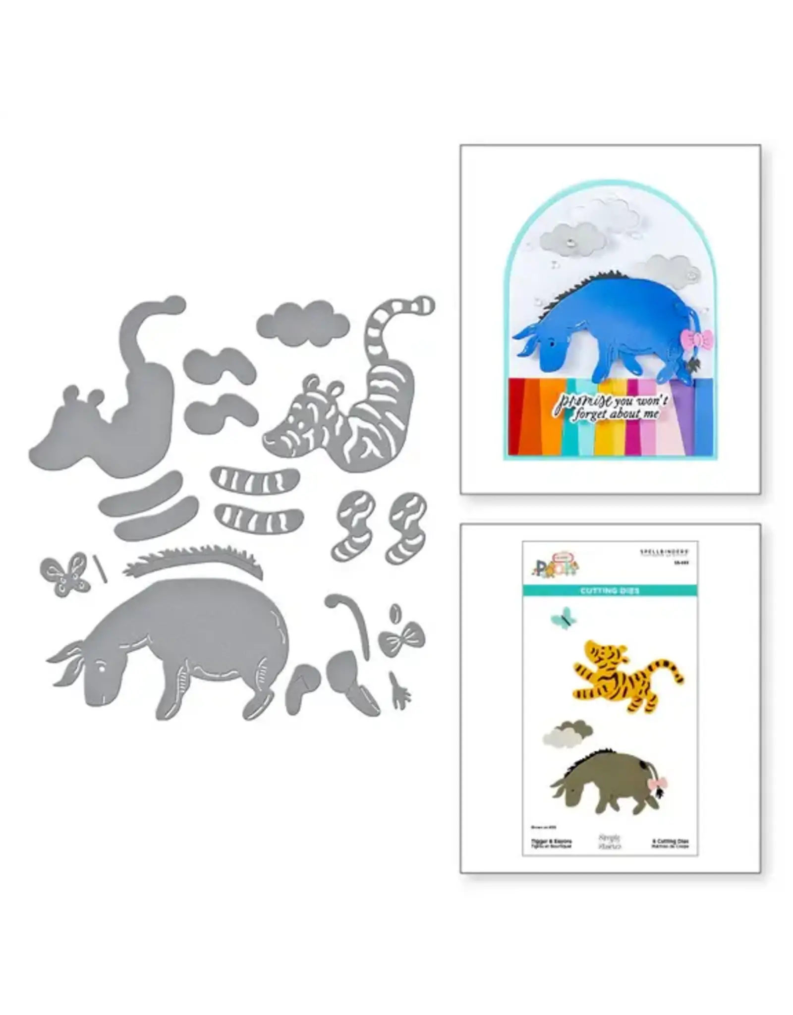 SPELLBINDERS SPELLBINDERS SIMPLE STORIES SAY CHEESE CLASSIC POOH COLLECTION TIGGER & EEYORE ETCHED DIE SET