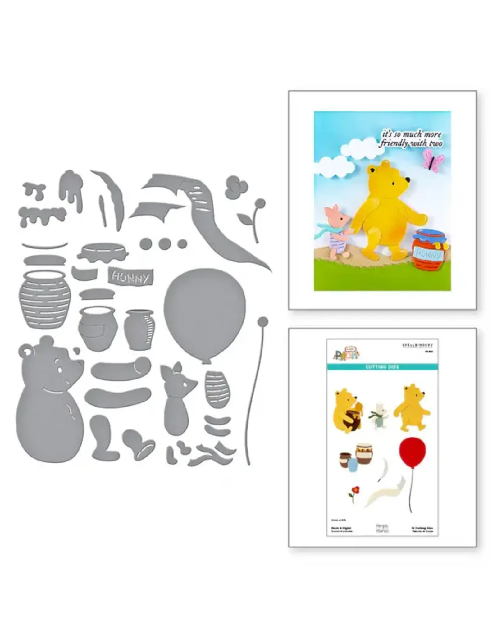 SPELLBINDERS SPELLBINDERS SIMPLE STORIES SAY CHEESE CLASSIC POOH COLLECTION POOH & PIGLET ETCHED DIE SET