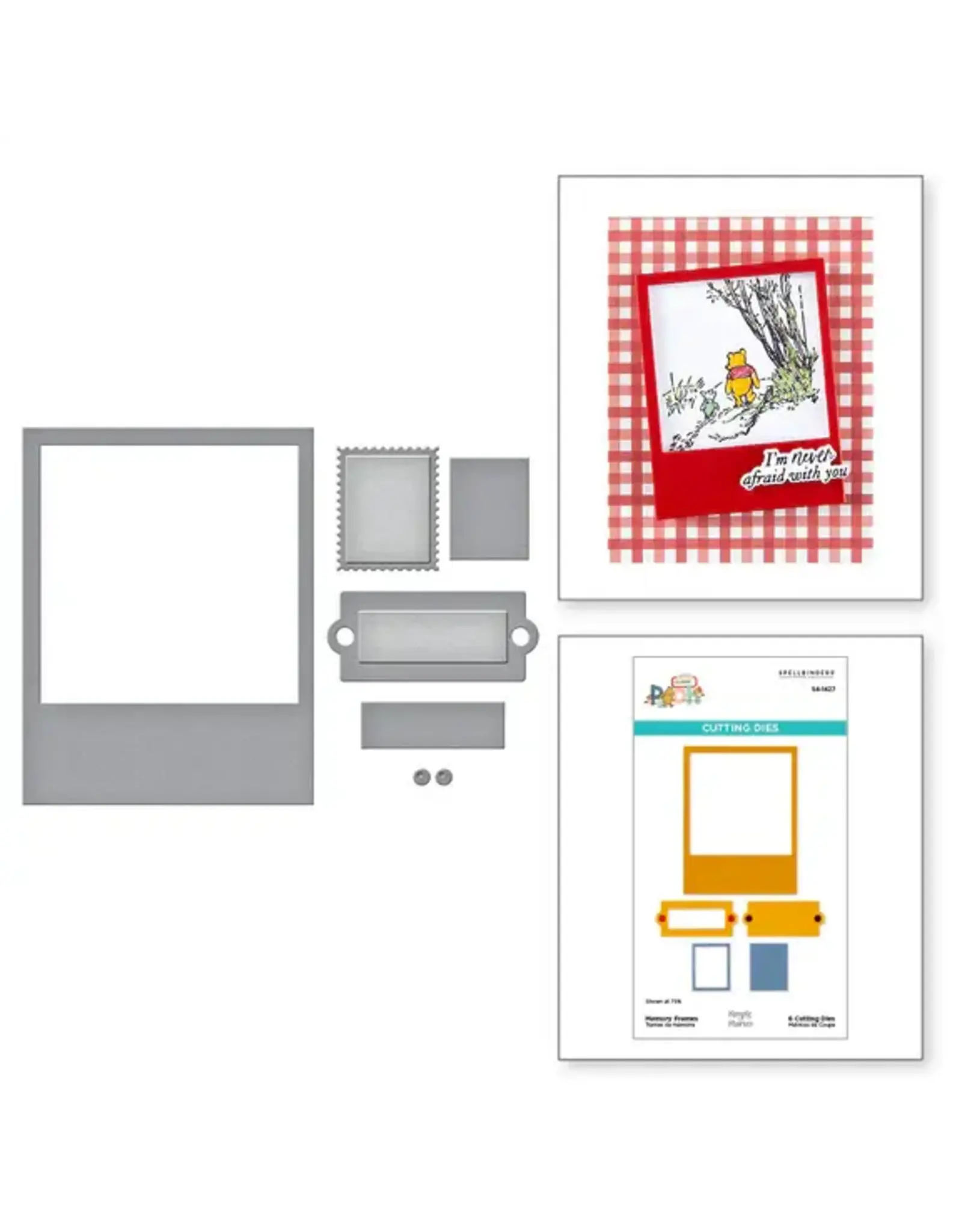 SPELLBINDERS SPELLBINDERS SIMPLE STORIES SAY CHEESE CLASSIC POOH COLLECTION MEMORY FRAMES ETCHED DIE SET