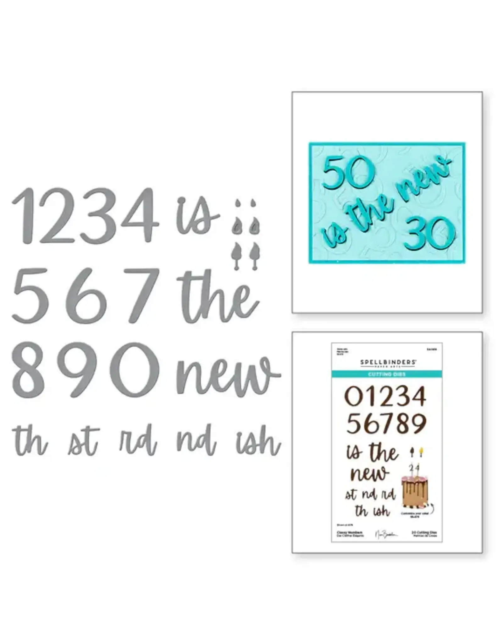 SPELLBINDERS SPELLBINDERS NINA BOETTCHER BOUGIE BIRTHDAY COLLECTION CLASSY NUMBERS ETCHED DIE SET