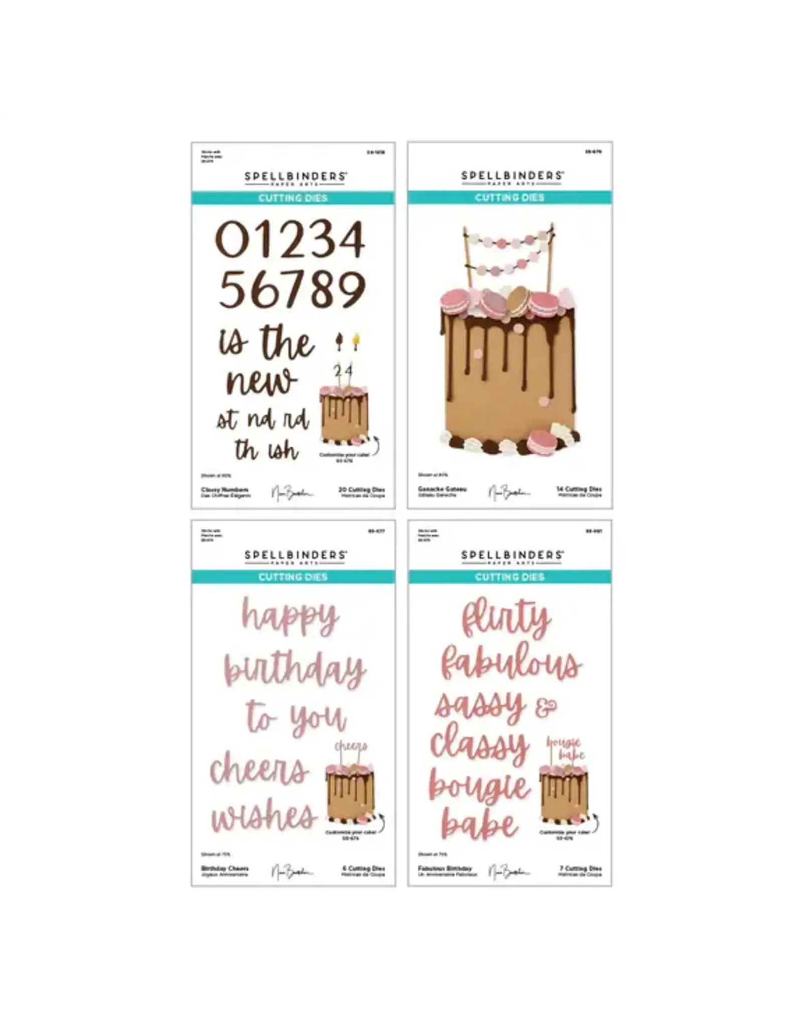 SPELLBINDERS SPELLBINDERS NINA BOETTCHER BOUGIE BIRTHDAY COLLECTION BOUGIE BIRTHDAY CELEBRATION DIE BUNDLE