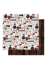 PHOTOPLAY PAPER PHOTOPLAY MUSIC NOTES INSTRUMENTS 12x12 CARDSTOCK