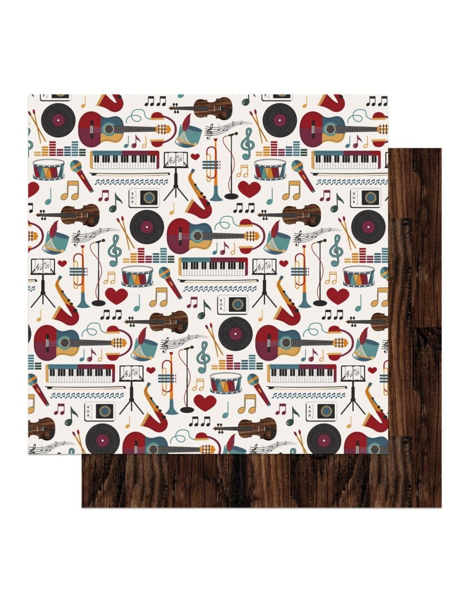 PHOTOPLAY PAPER PHOTOPLAY MUSIC NOTES INSTRUMENTS 12x12 CARDSTOCK