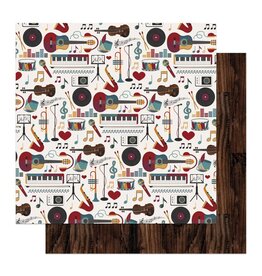 PHOTOPLAY PAPER PHOTOPLAY MUSIC NOTES INSTRUMENTS 12x12 CARDSTOCK