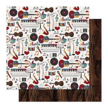 PHOTOPLAY PAPER PHOTOPLAY MUSIC NOTES INSTRUMENTS 12x12 CARDSTOCK
