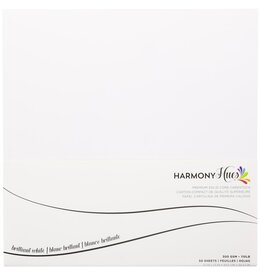 HARMONY PAPER HARMONY HUES BRILLIANT WHITE 12x12 CARDSTOCK PACK 50 SHEETS