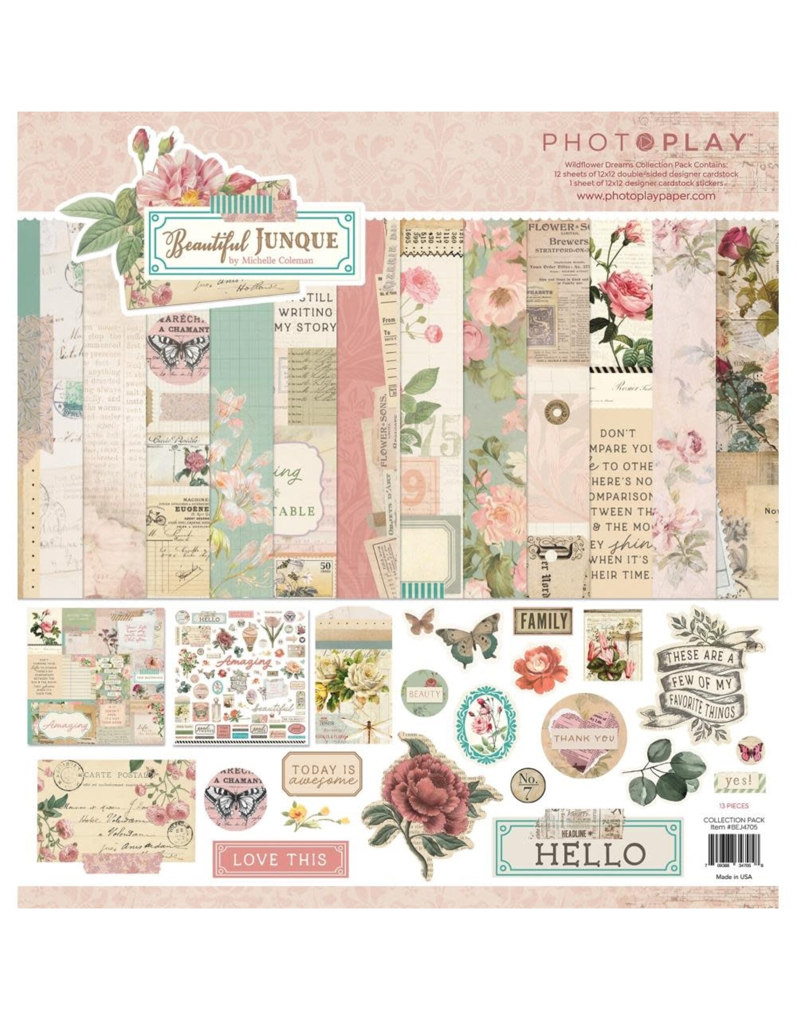 PHOTOPLAY PAPER PHOTOPLAY BEAUTIFUL JUNQUE 12x12 COLLECTION PACK