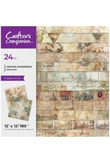 CRAFTERS COMPANION CRAFTERS COMPANION VINTAGE SCRAPBOOK 12x12 PAPER PAD 24 SHEETS