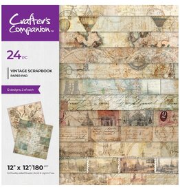 CRAFTERS COMPANION CRAFTERS COMPANION VINTAGE SCRAPBOOK 12x12 PAPER PAD 24 SHEETS