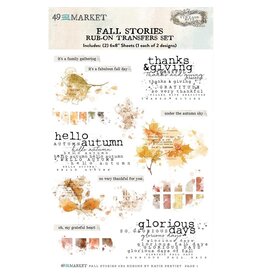 49 AND MARKET 49 AND MARKET VINTAGE BITS FALL STORIES 6x8 RUB-ON TRANSFER SET 2/PK