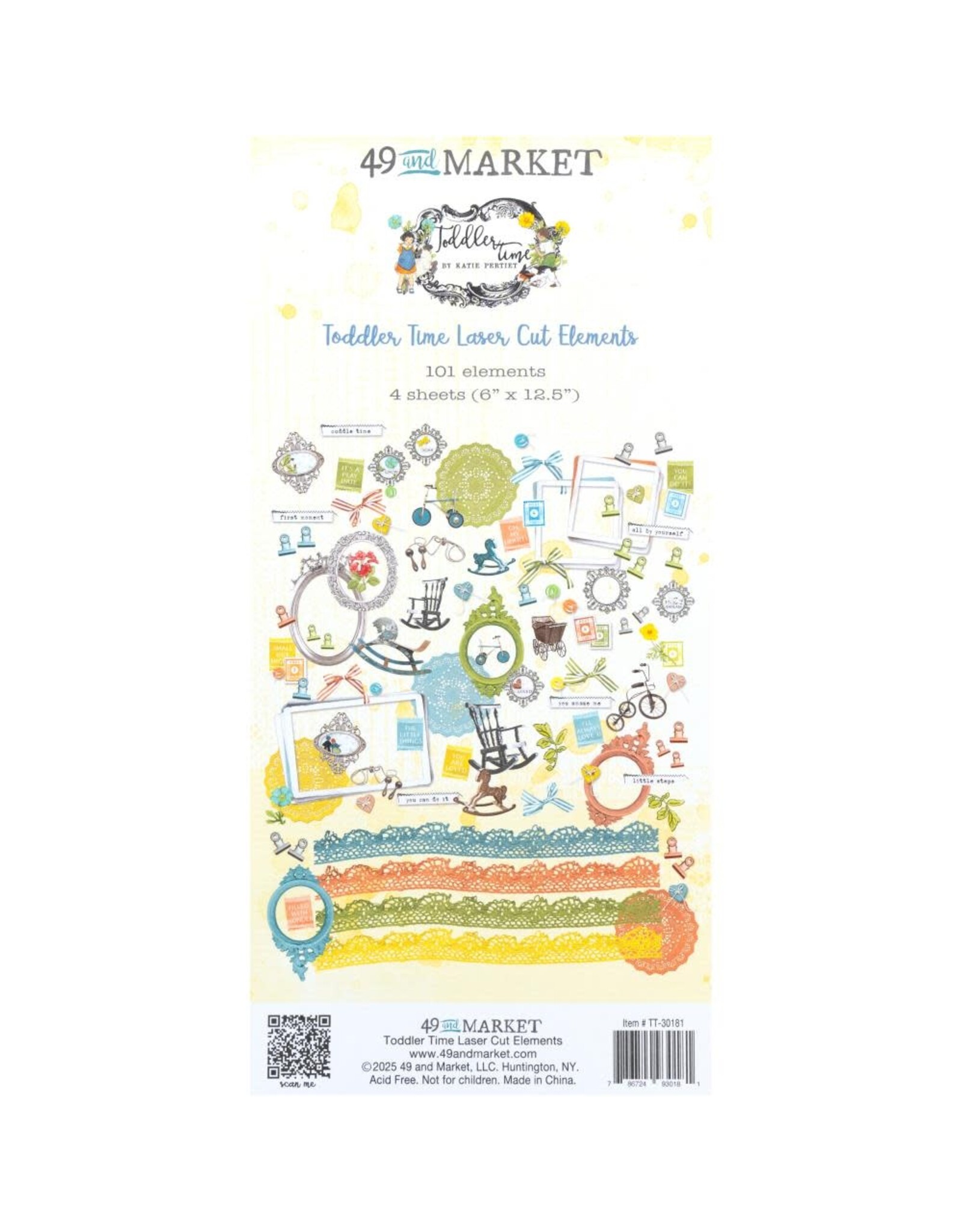 49 AND MARKET 49 AND MARKET TODDLER TIME 6x12 LASER CUT ELEMENTS 101/PK