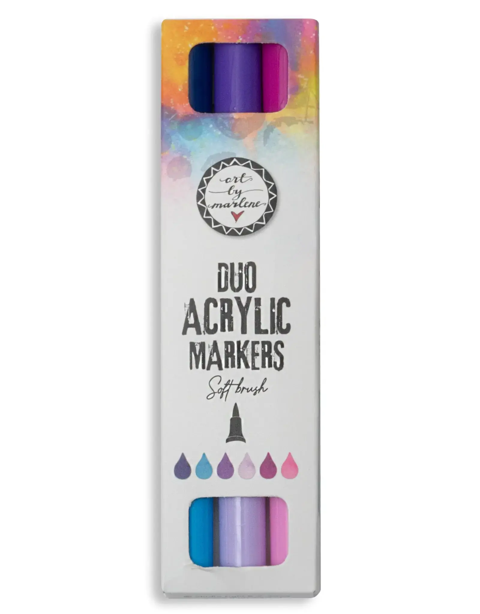 STUDIOLIGHT STUDIOLIGHT ART BY MARLENE ESSENTIALS COLLECTION DUO ACRYLIC MARKERS - PURPLES 3/PK