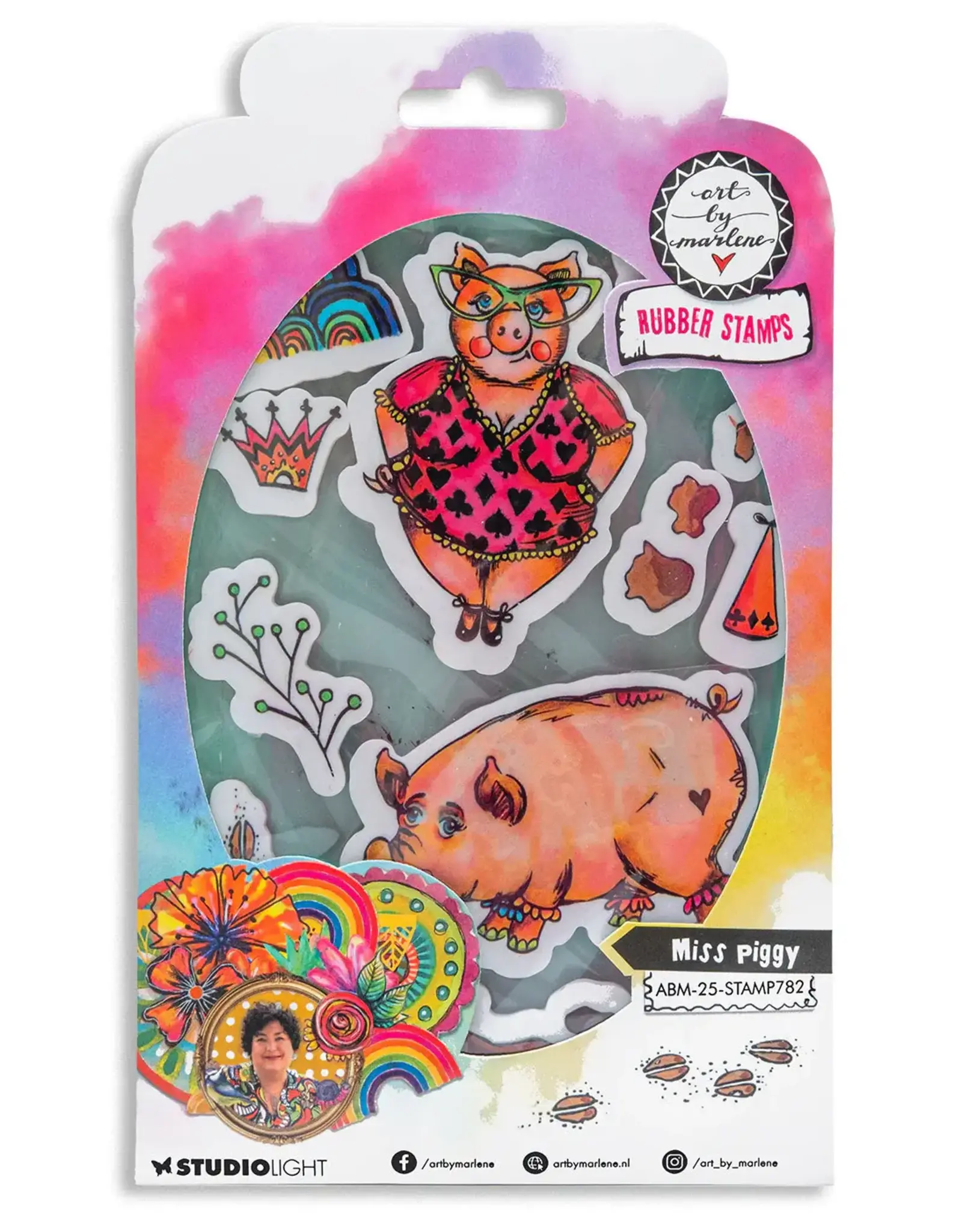 STUDIOLIGHT STUDIOLIGHT ART BY MARLENE MISS PIGGY CLING STAMP SET