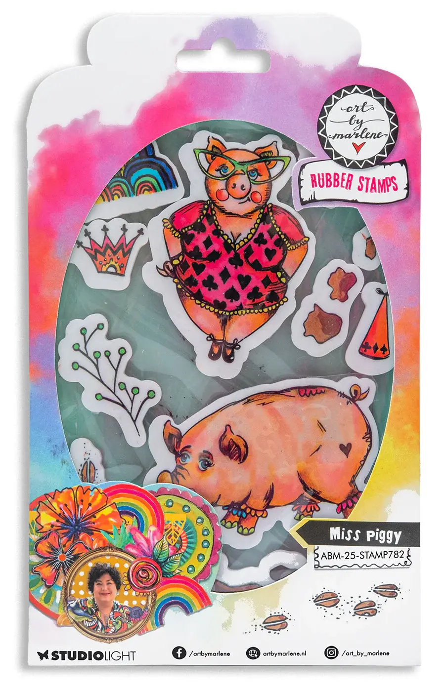STUDIOLIGHT STUDIOLIGHT ART BY MARLENE MISS PIGGY CLING STAMP SET
