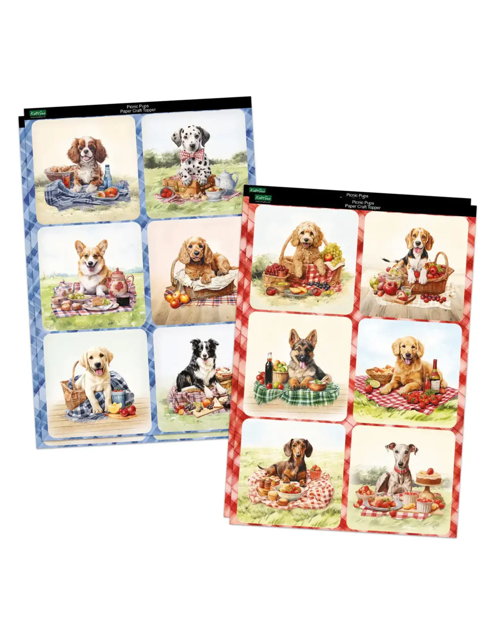 KATY SUE KATY SUE PICNIC PUPS DIE CUT DECOUPAGE COLLECTION